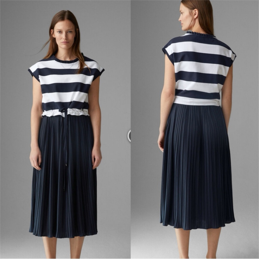 Bogner Women's Blue Striped Ira Dress - Sz Medium (8) - Picture 2 of 16